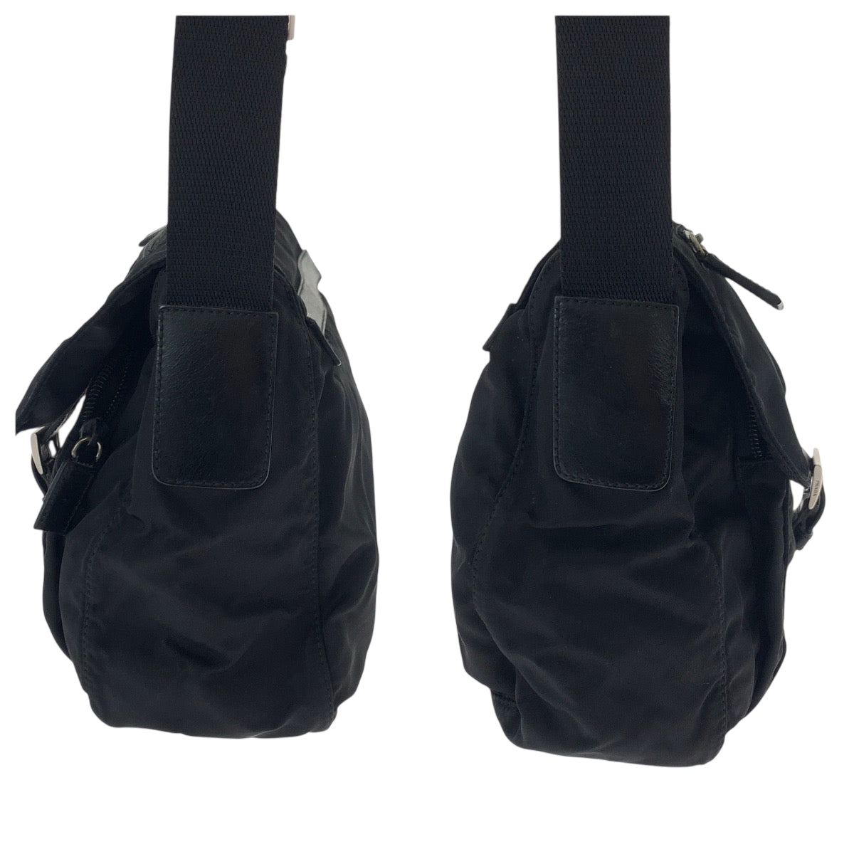 19190
PRADA プラダ テスート 三角ロゴプレート ブラック 黒 シルバー金具 ナイロン BT8994 ショルダーバッグ ポシェット  メンズ ABP36