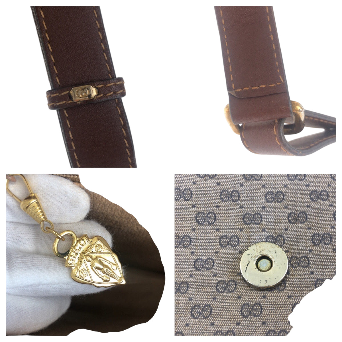 19191
GUCCI グッチ オールドグッチ シェリーライン ブラウン ゴールド金具 レザー 001 103 0551 ショルダーバッグ ポシェット レディース ABP45