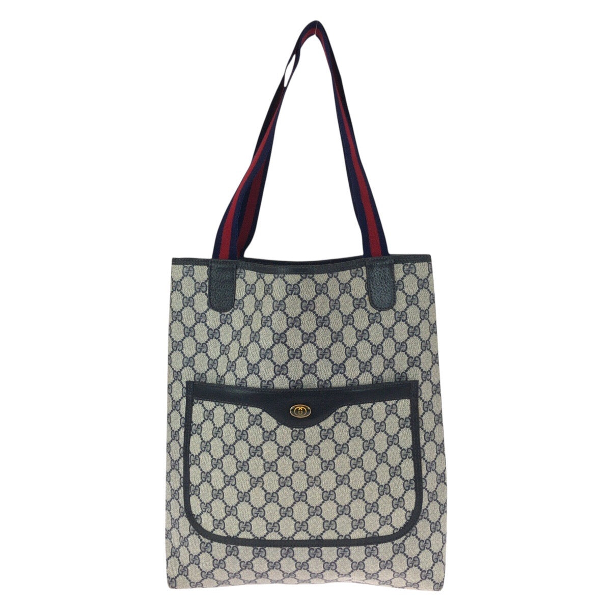 19192
GUCCI グッチ ヴィンテージ オールドグッチ シェリーライン ネイビー グレー ゴールド金具 GGスプリームキャンバス / レザー 39 002 4487 トートバッグ ショルダーバッグ 男女兼用  レディース AB24