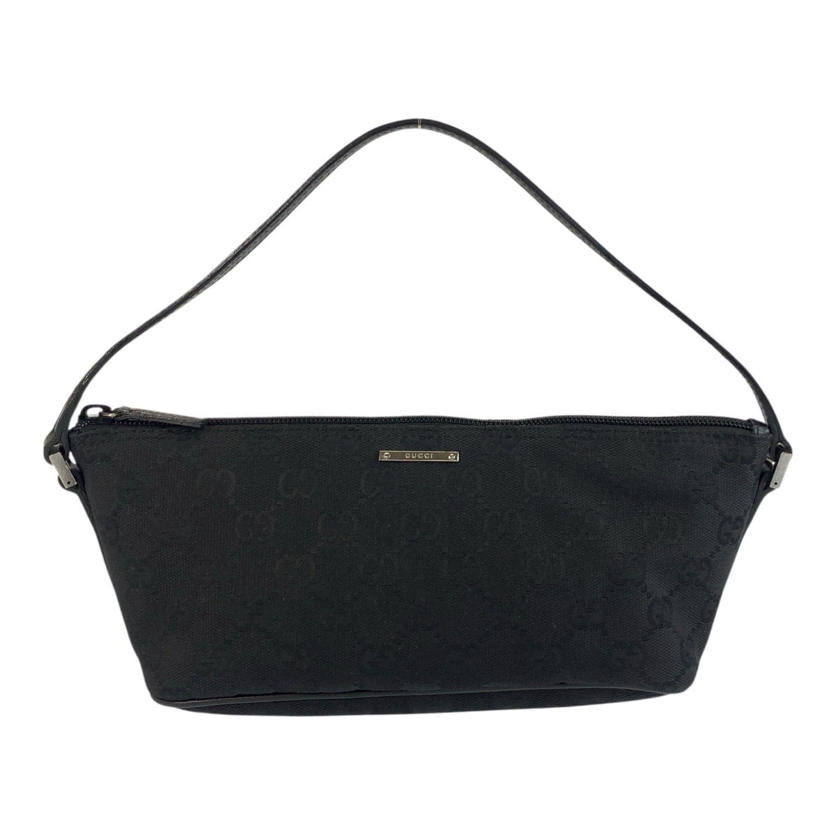 19193
GUCCI グッチ ブラック 黒 シルバー金具 GGキャンバス / レザー 07198 ハンドバッグ アクセサリーポーチ レディース A38
