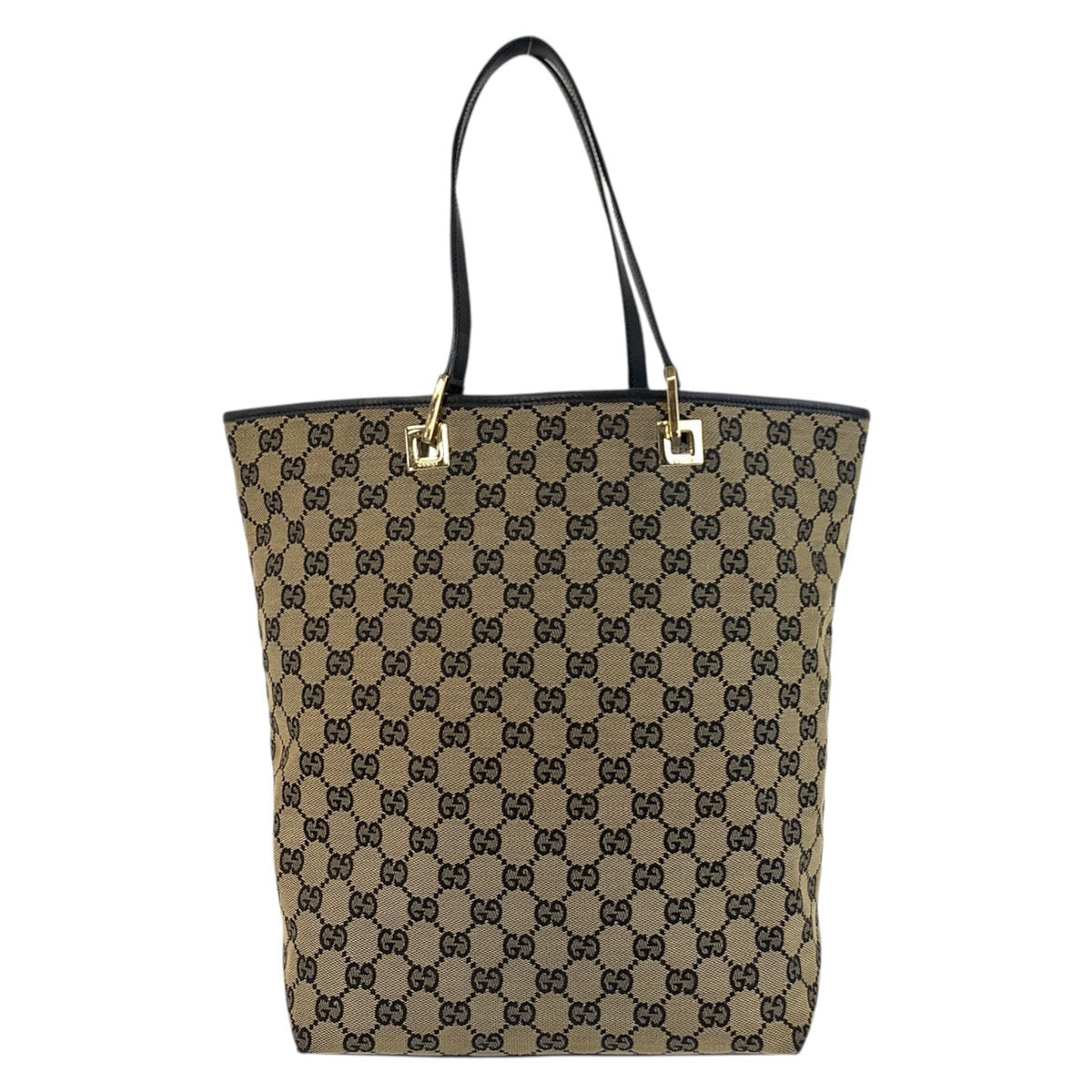 19194
GUCCI グッチ ベージュ ブラック ゴールド金具 GGキャンバス / レザー 002 1098 トートバッグ ショルダーバッグ レディース ABP34
