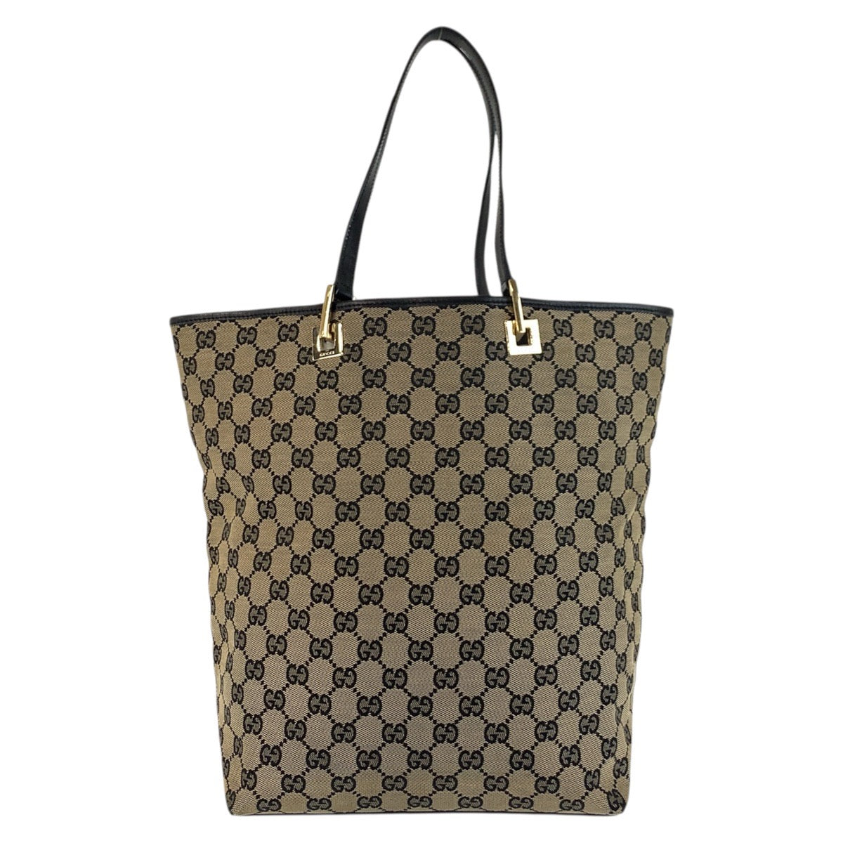 19194
GUCCI グッチ ベージュ ブラック ゴールド金具 GGキャンバス / レザー 002 1098 トートバッグ ショルダーバッグ レディース ABP34