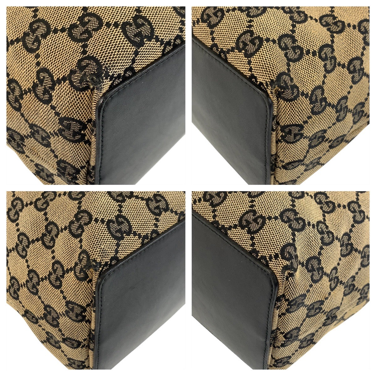 19194
GUCCI グッチ ベージュ ブラック ゴールド金具 GGキャンバス / レザー 002 1098 トートバッグ ショルダーバッグ レディース ABP34