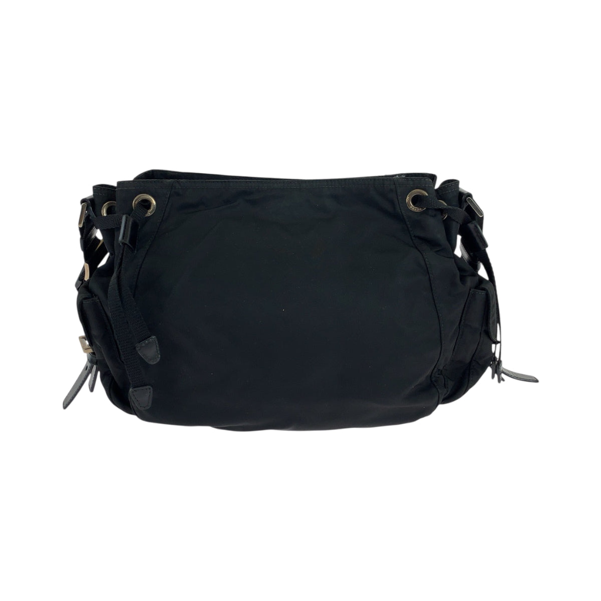 19195
PRADA プラダ テスート 三角ロゴプレート ブラック 黒 シルバー金具 ナイロン BT0572 ショルダーバッグ メッセンジャーバッグ  レディース ABP41