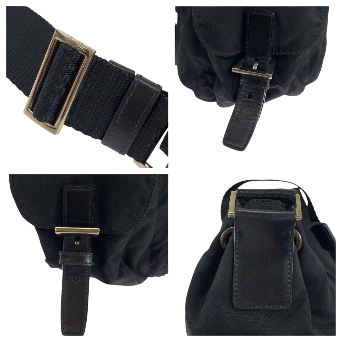 19195
PRADA プラダ テスート 三角ロゴプレート ブラック 黒 シルバー金具 ナイロン BT0572 ショルダーバッグ メッセンジャーバッグ  レディース ABP41