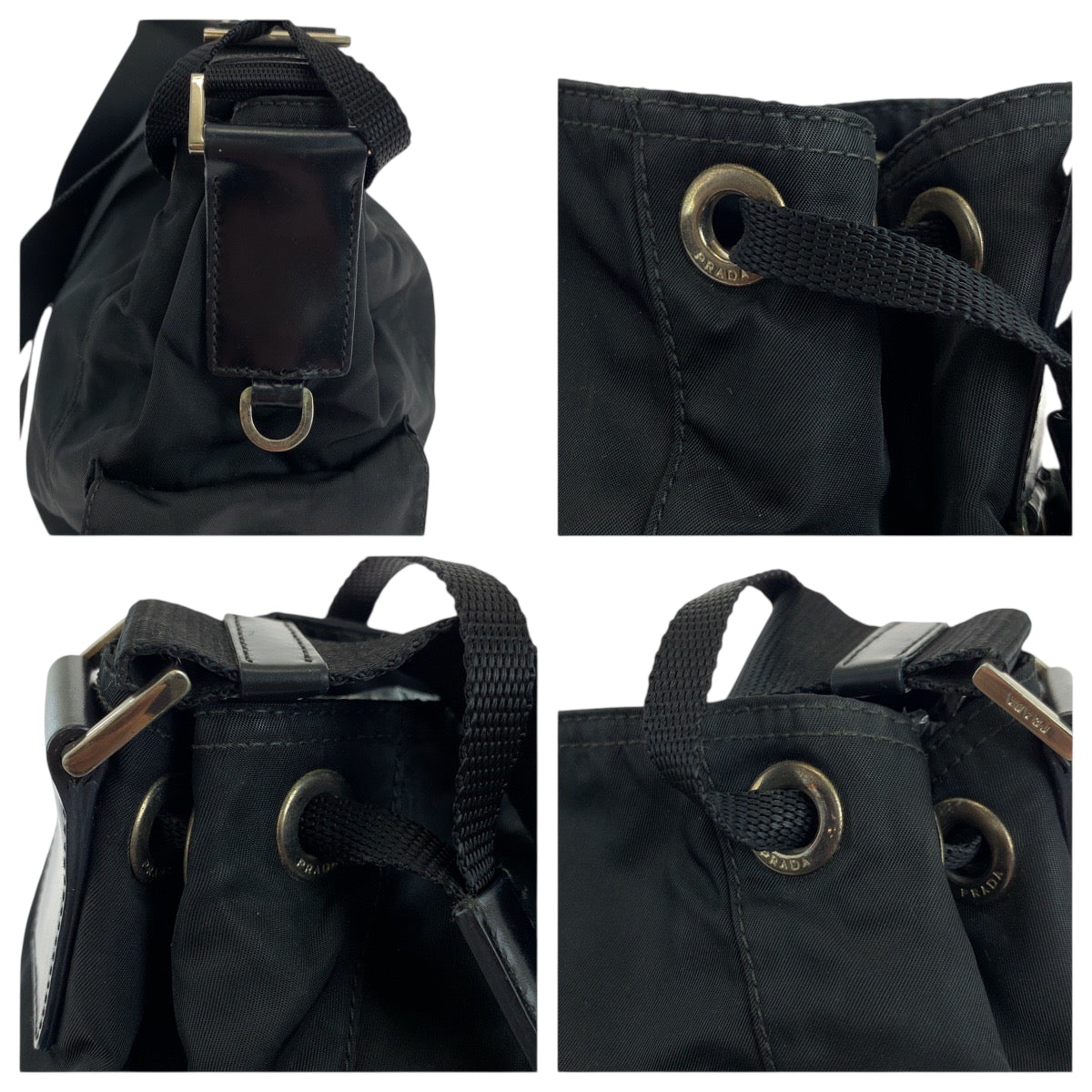 19195
PRADA プラダ テスート 三角ロゴプレート ブラック 黒 シルバー金具 ナイロン BT0572 ショルダーバッグ メッセンジャーバッグ  レディース ABP41