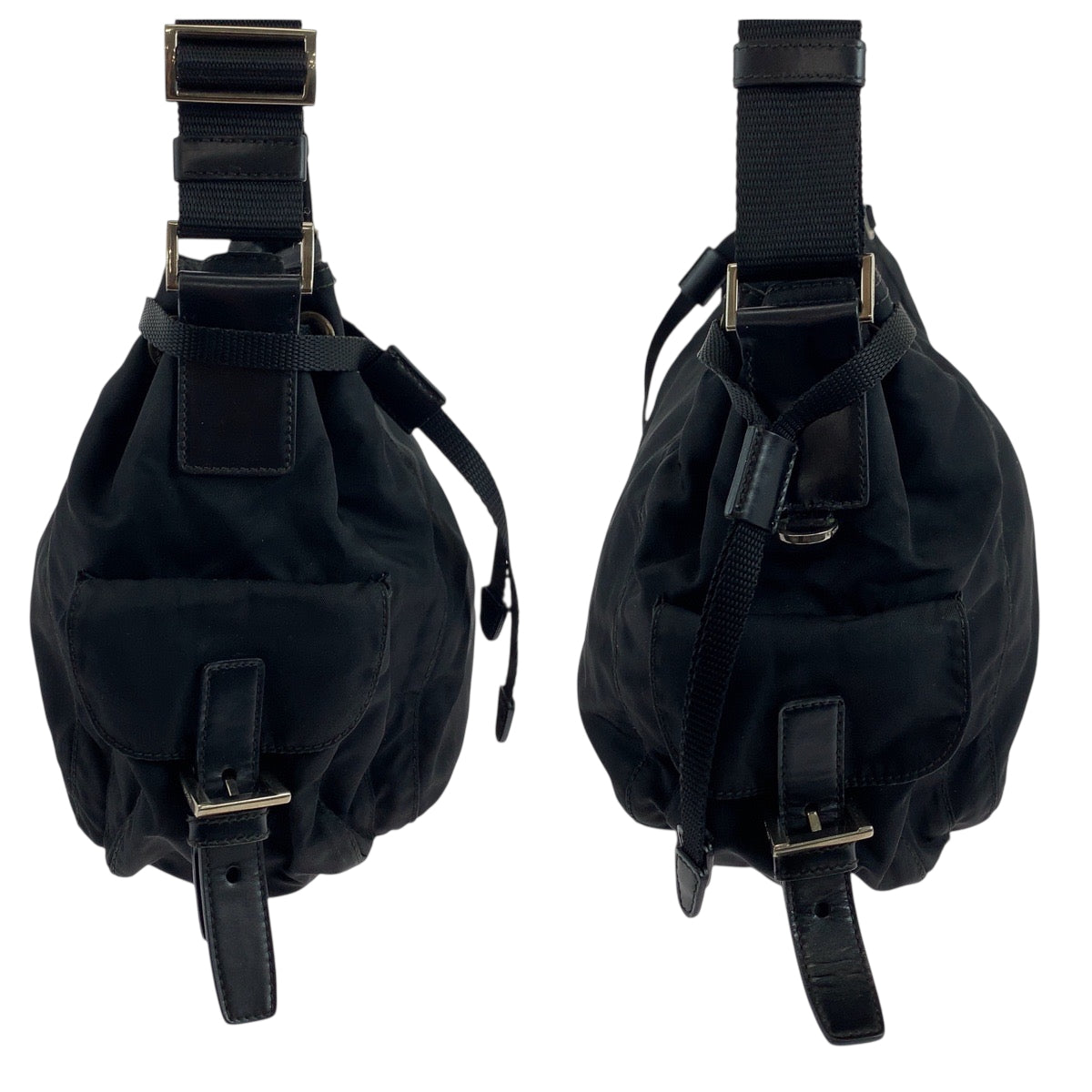 19195
PRADA プラダ テスート 三角ロゴプレート ブラック 黒 シルバー金具 ナイロン BT0572 ショルダーバッグ メッセンジャーバッグ  レディース ABP41