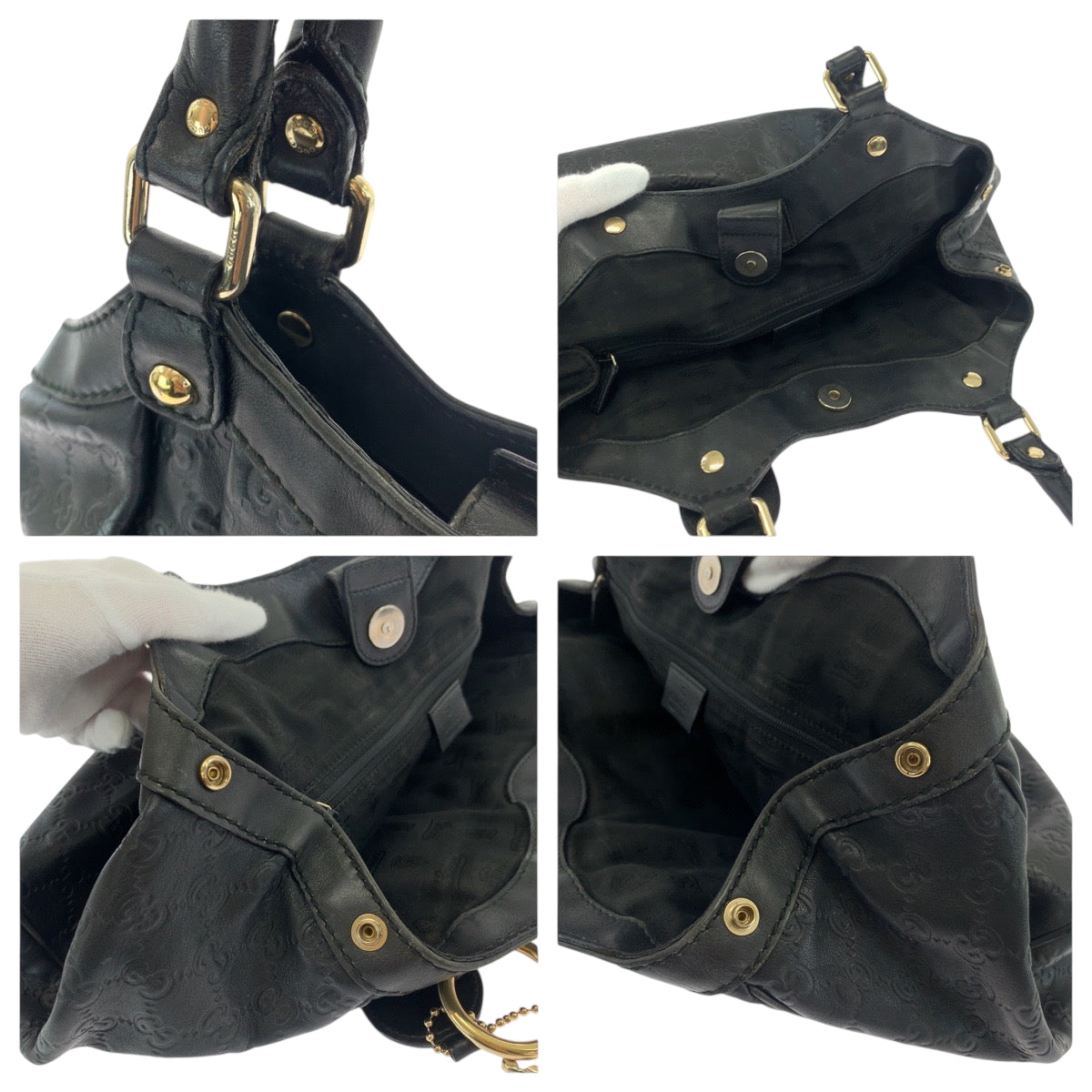 19197
GUCCI グッチ グッチシマ スーキー ブラック 黒 ゴールド金具 レザー 211944 ショルダーバッグ 肩掛け  レディース AB34