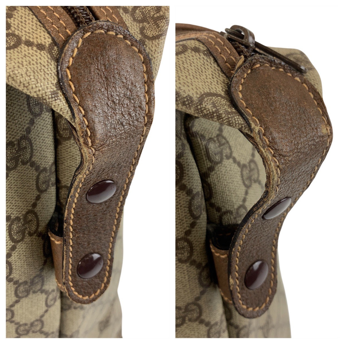 19198
GUCCI グッチ ヴィンテージ オールドグッチ シェリーライン ベージュ ブラウン ゴールド金具 GGスプリームキャンバス / レザー 002 39 6 トートバッグ ボストンバッグ メンズ ABP45