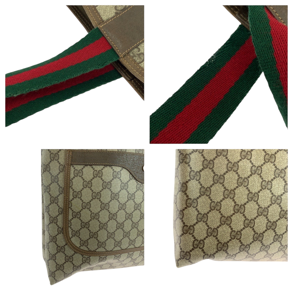 19199
GUCCI グッチ オールドグッチ シェリーライン ベージュ ブラウン レッド グリーン GGスプリームキャンバス 40 02 003 トートバッグ ショルダーバッグ  レディース AB20