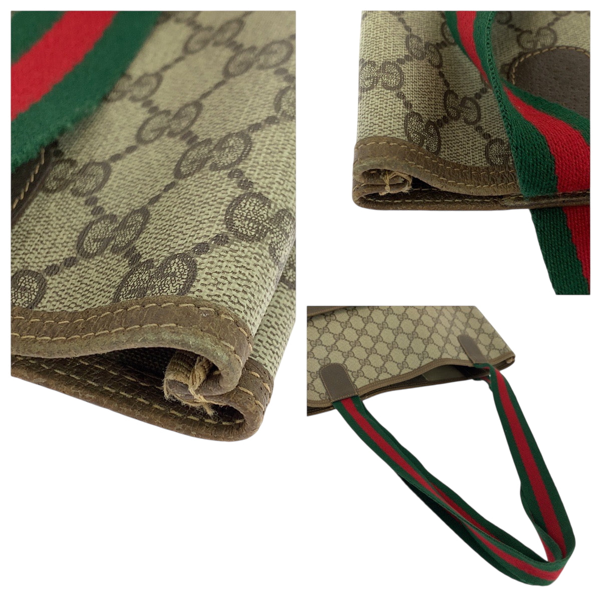 19199
GUCCI グッチ オールドグッチ シェリーライン ベージュ ブラウン レッド グリーン GGスプリームキャンバス 40 02 003 トートバッグ ショルダーバッグ  レディース AB20