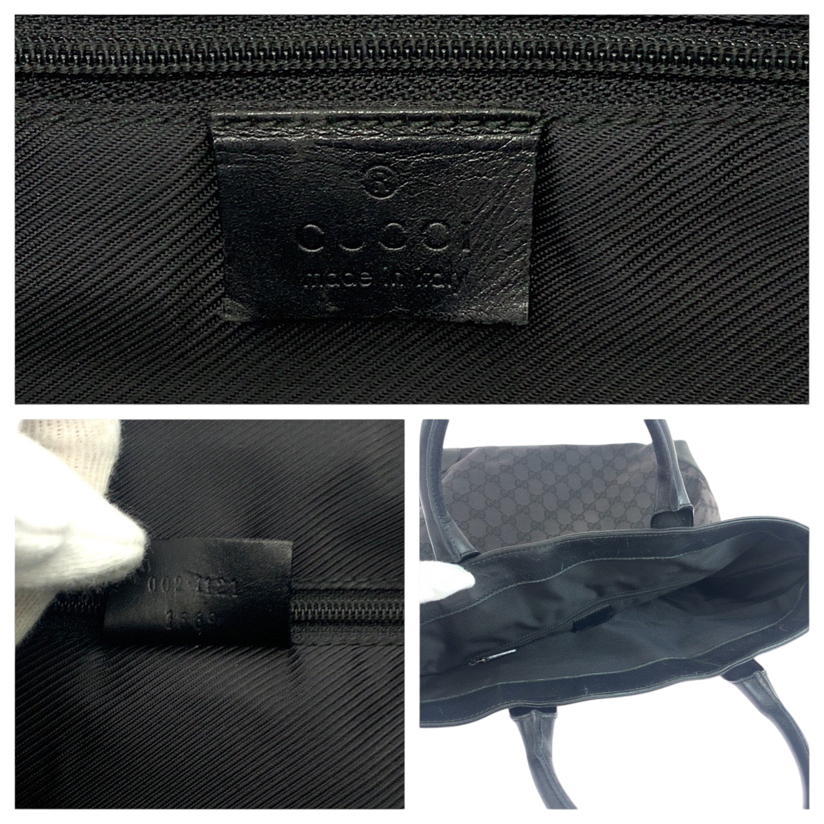 19202
GUCCI グッチ ブラック 黒 シルバー金具 GGキャンバス 002 1141 トートバッグ ショルダーバッグ レディース AB27
