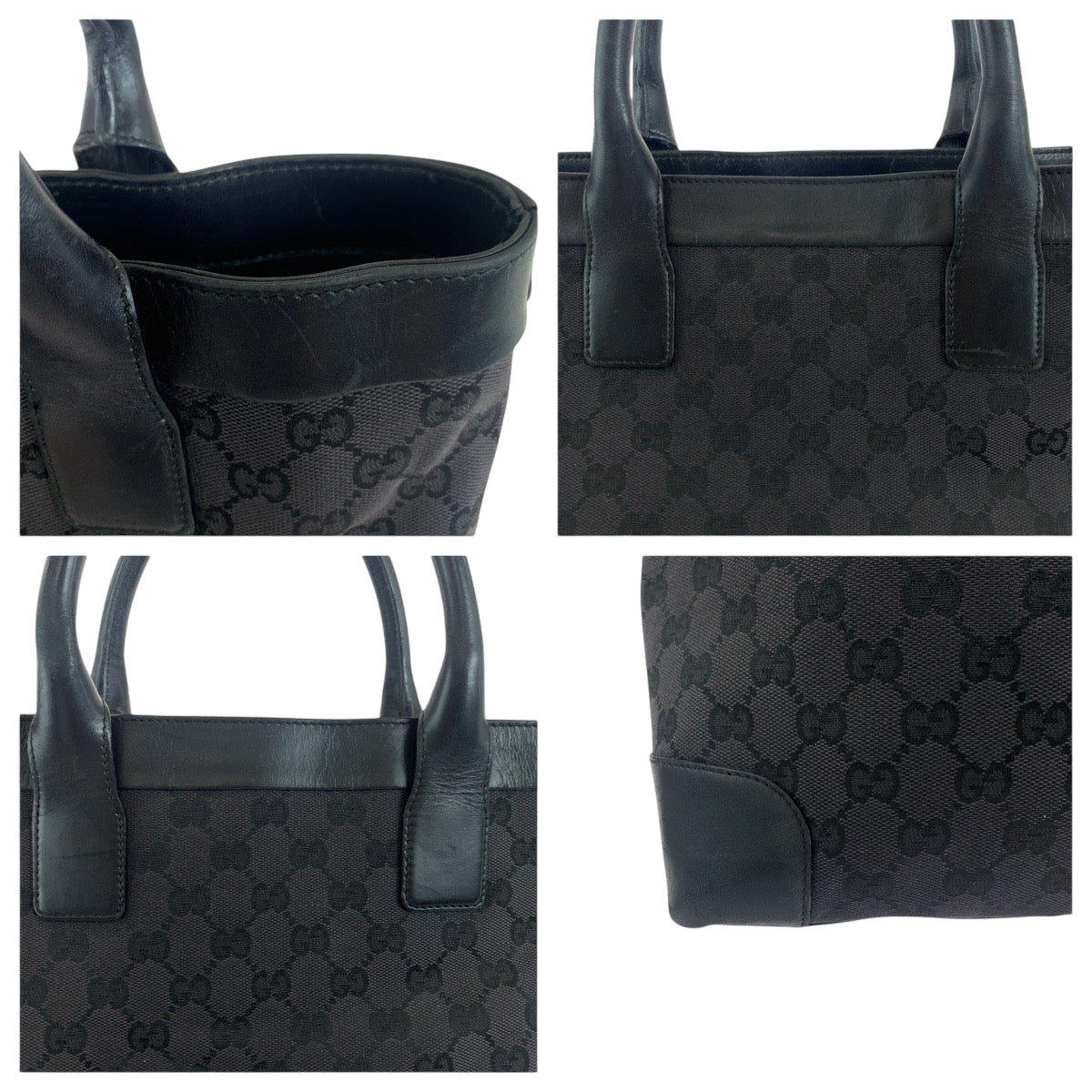 19202
GUCCI グッチ ブラック 黒 シルバー金具 GGキャンバス 002 1141 トートバッグ ショルダーバッグ レディース AB27