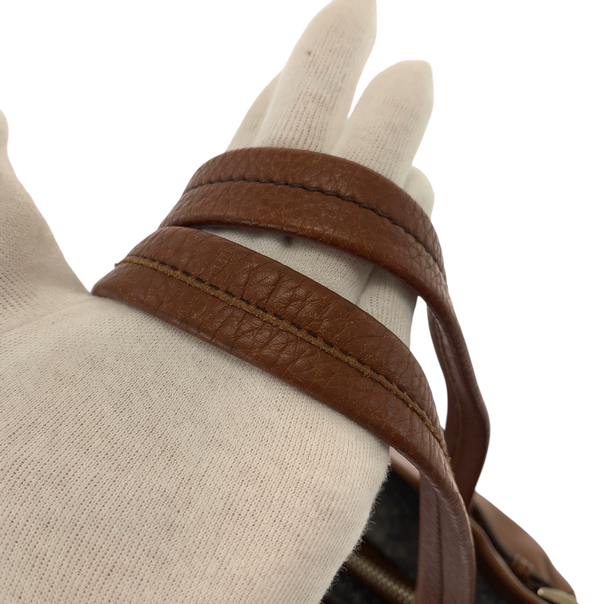 19203
PRADA プラダ ヴィッテロダイノ 三角ロゴプレート ブラウン シルバー金具 レザー BR3250 トートバッグ ショルダーバッグ  レディース A75