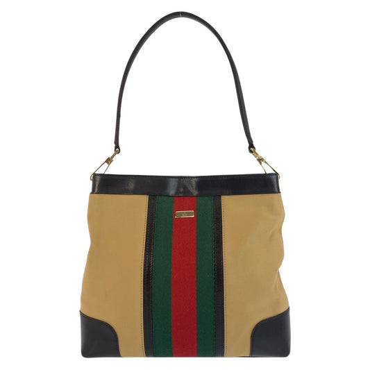 19204
GUCCI グッチ シェリーライン ベージュ ブラウン ゴールド金具 キャンバス / レザー 001 4231 ショルダーバッグ レディース ABP38