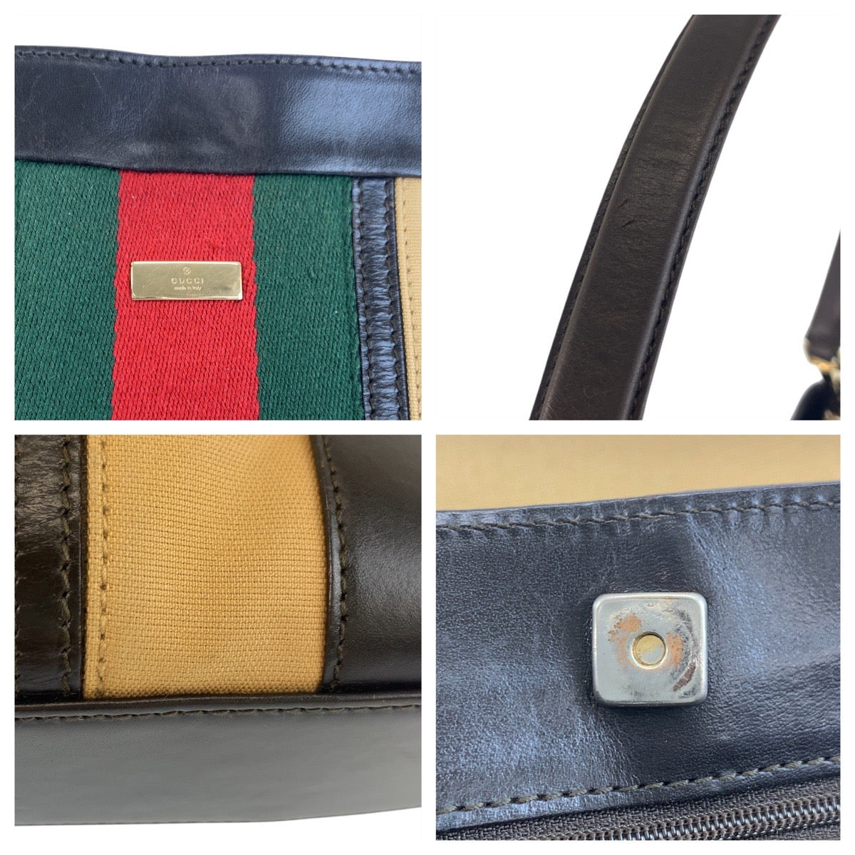 19204
GUCCI グッチ シェリーライン ベージュ ブラウン ゴールド金具 キャンバス / レザー 001 4231 ショルダーバッグ レディース ABP38