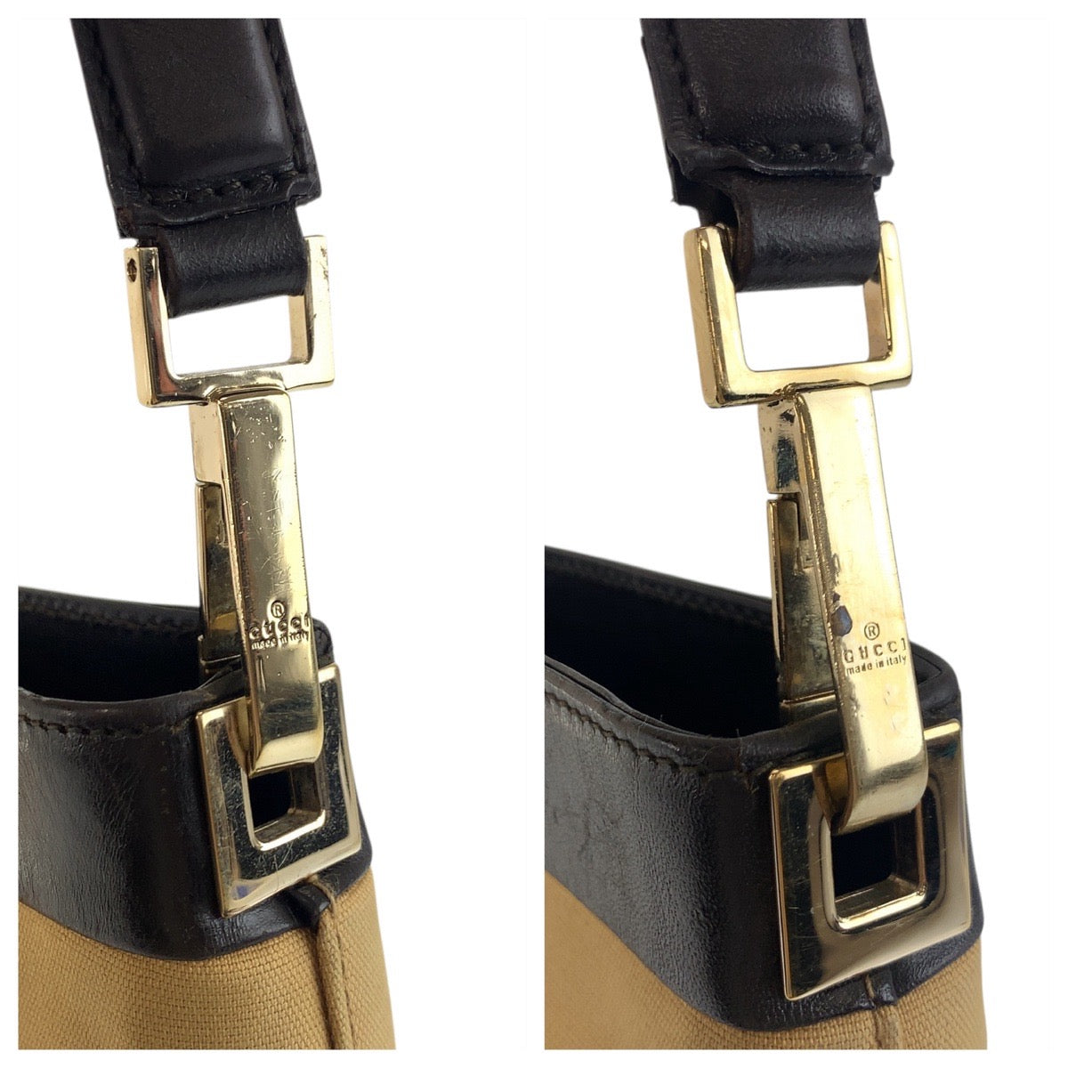 19204
GUCCI グッチ シェリーライン ベージュ ブラウン ゴールド金具 キャンバス / レザー 001 4231 ショルダーバッグ レディース ABP38