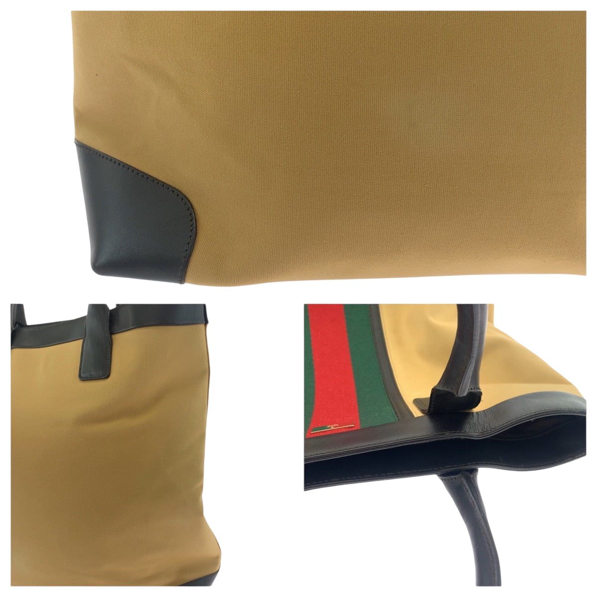 19205
GUCCI グッチ シェリーライン キャメル レッド グリーン ゴールド金具 キャンバス 002 1121 トートバッグ ショルダーバッグ  レディース A45