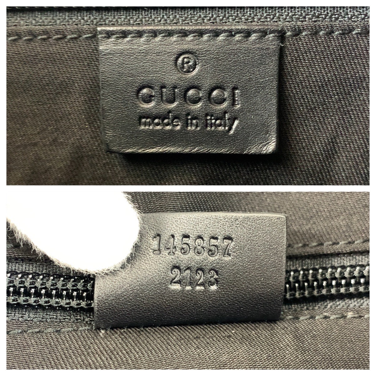 19206
GUCCI グッチ ブラック 黒 シルバー金具 GGキャンバス / レザー 145857 ショルダーバッグ メッセンジャーバッグ レディース A55
