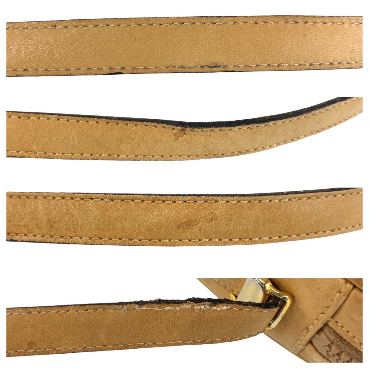 19208
GUCCI グッチ ヴィンテージ オールドグッチ マイクロGG ベージュ ゴールド金具 PVC / レザー ショルダーバッグ ポシェット レディース AB24
