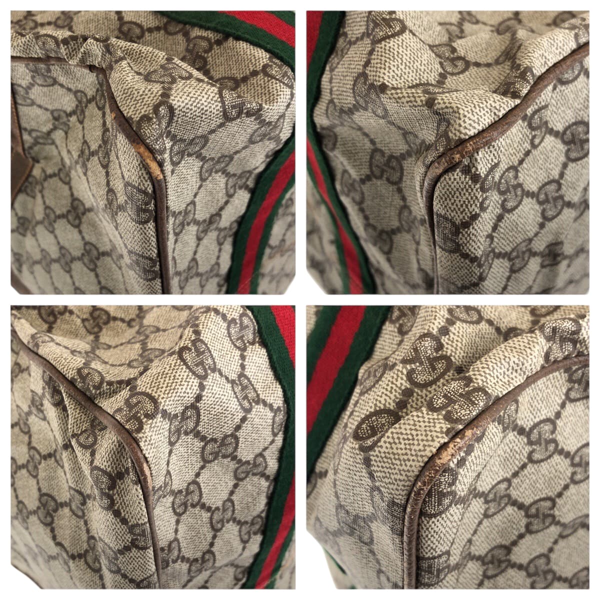 19209
GUCCI グッチ ヴィンテージ オールドグッチ シェリーライン ベージュ グリーン レッド GGスプリームキャンバス 012 404 0282 ボストンバッグ ハンドバッグ メンズ ABP41