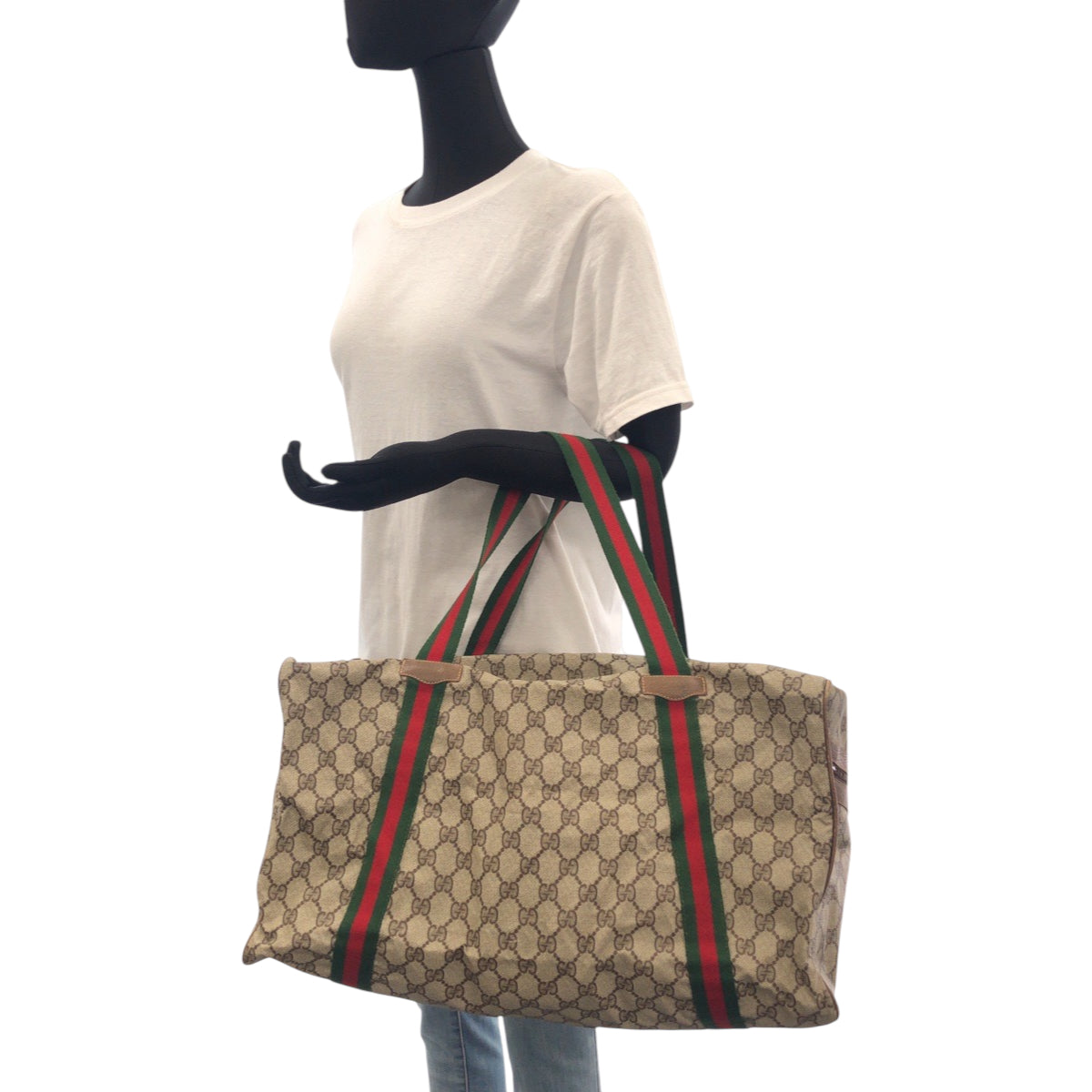 19209
GUCCI グッチ ヴィンテージ オールドグッチ シェリーライン ベージュ グリーン レッド GGスプリームキャンバス 012 404 0282 ボストンバッグ ハンドバッグ メンズ ABP41
