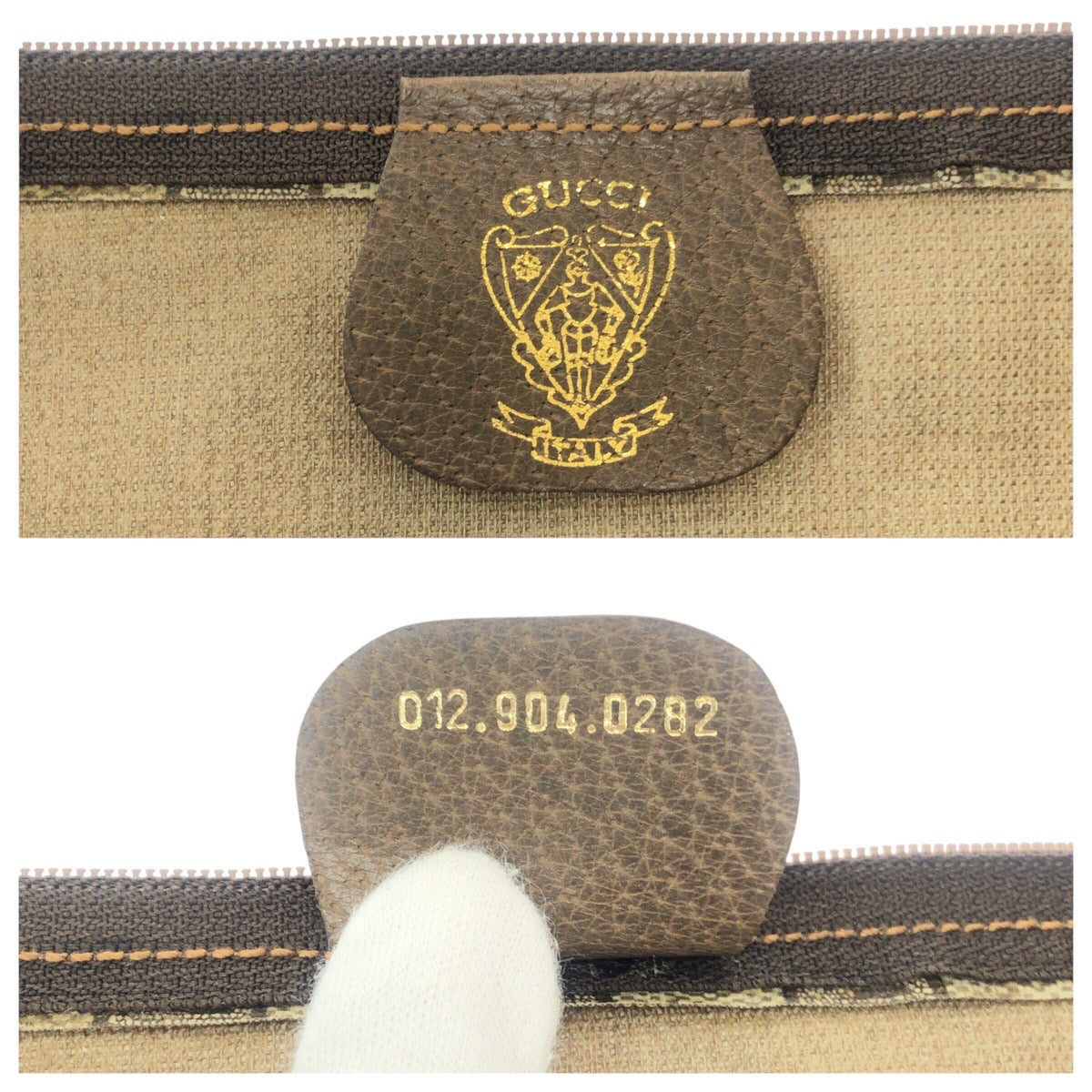 19210
GUCCI グッチ ヴィンテージ オールドグッチ ベージュ ブラウン PVC 012 904 0282 クラッチバッグ セカンドバッグ  レディース A20