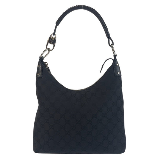 19212
GUCCI グッチ ブラック 黒 シルバー金具 GGキャンバス 115003 ショルダーバッグ レディース A52