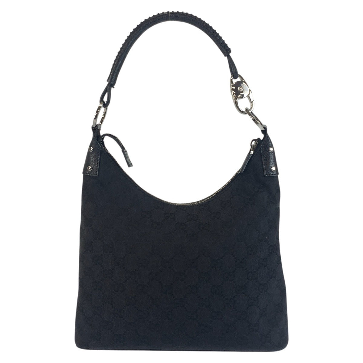 19212
GUCCI グッチ ブラック 黒 シルバー金具 GGキャンバス 115003 ショルダーバッグ レディース A52