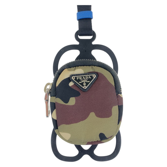 19221
PRADA プラダ テスート 三角ロゴプレート カーキ マルチカラー シルバー金具 ナイロン / ゴム ポーチ スマホケース iPhoneケース スマートフォンホルダー  メンズ A42