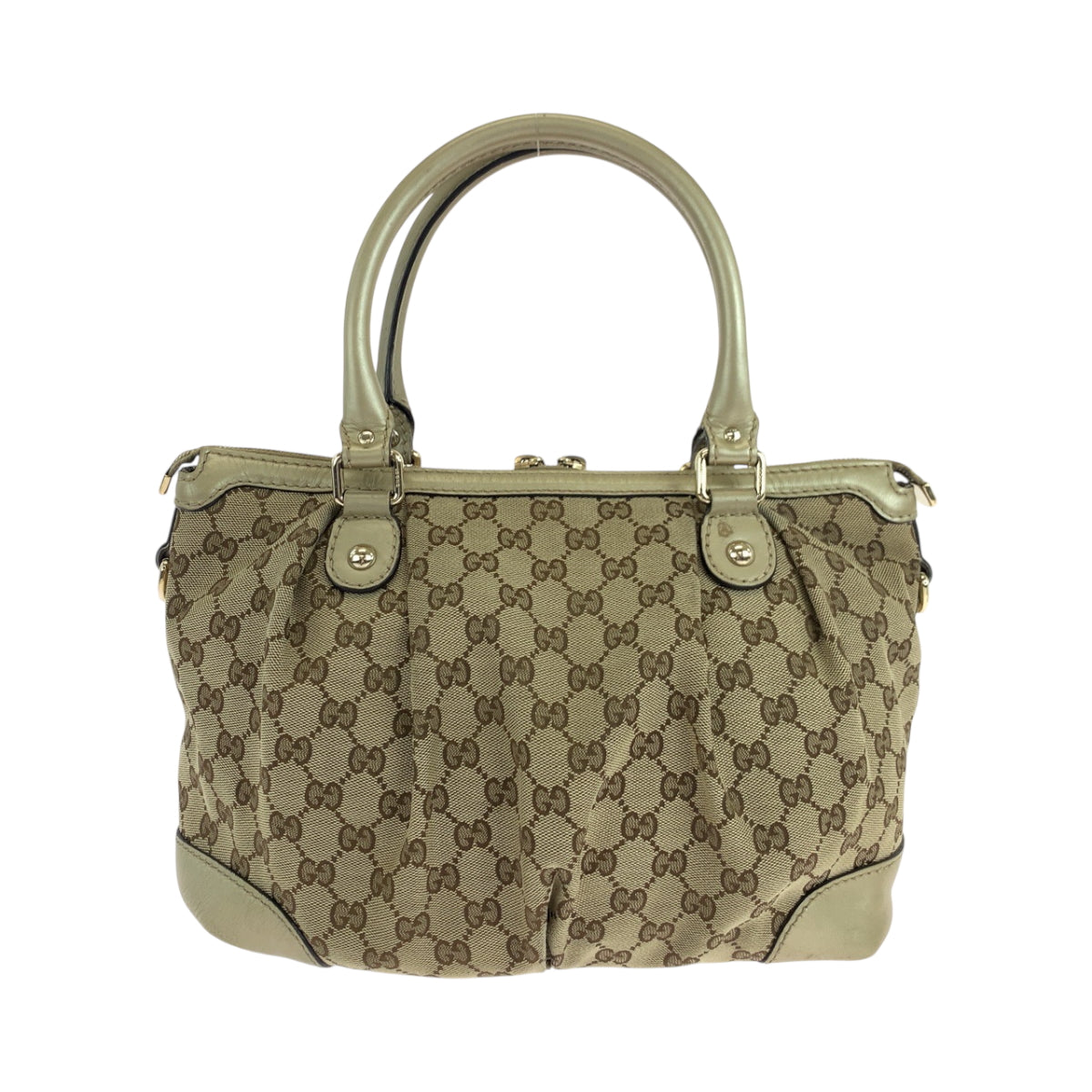 19225
GUCCI グッチ ベージュ ゴールド金具 GGキャンバス 247902 ショルダーバッグ ハンドバッグ 2way  レディース AB34