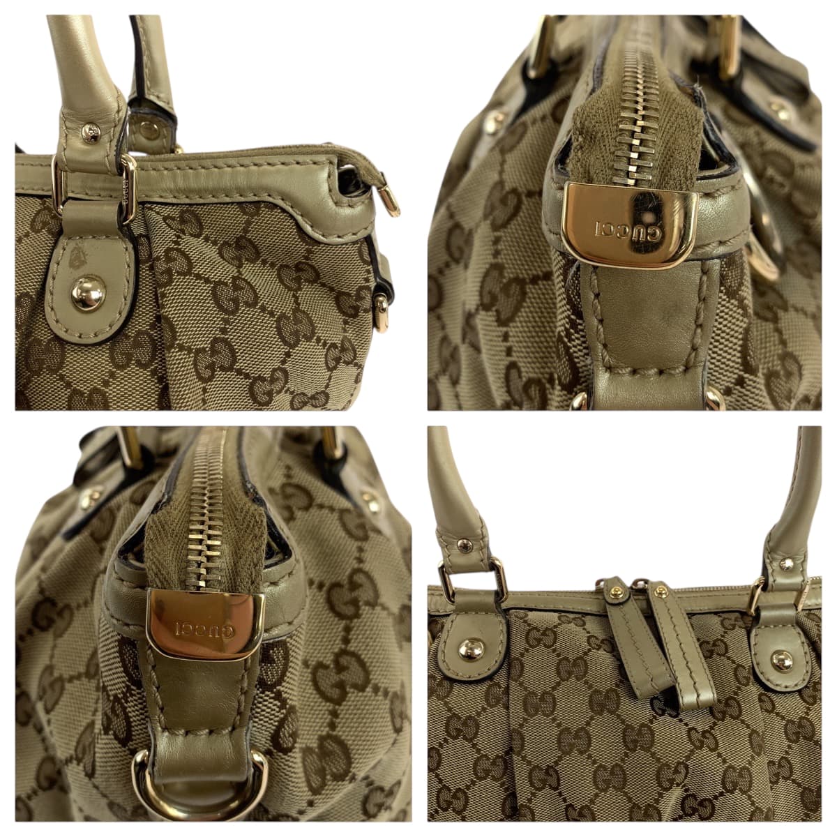 19225
GUCCI グッチ ベージュ ゴールド金具 GGキャンバス 247902 ショルダーバッグ ハンドバッグ 2way  レディース AB34