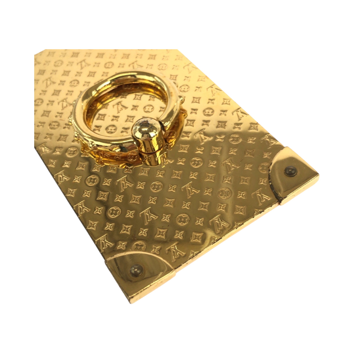 19231
LOUIS VUITTON ルイヴィトン モノグラム フォンリング トランク 男女兼用 ゴールド メッキ M63145 スマホリング スマホスタンド メンズ A22
