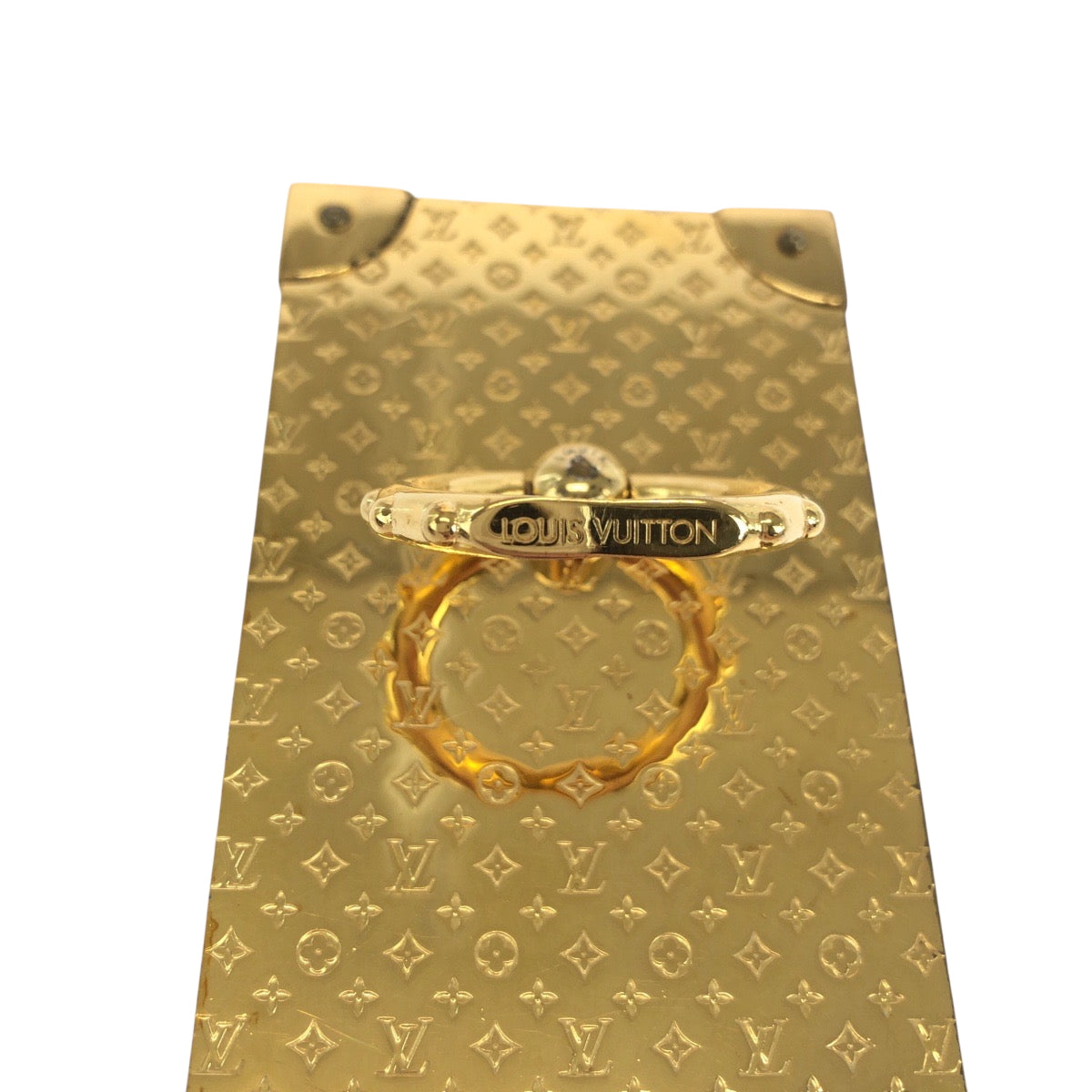19231
LOUIS VUITTON ルイヴィトン モノグラム フォンリング トランク 男女兼用 ゴールド メッキ M63145 スマホリング スマホスタンド メンズ A22