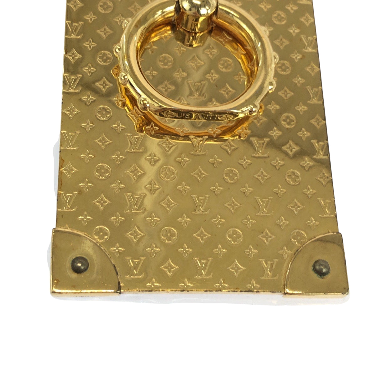 19231
LOUIS VUITTON ルイヴィトン モノグラム フォンリング トランク 男女兼用 ゴールド メッキ M63145 スマホリング スマホスタンド メンズ A22