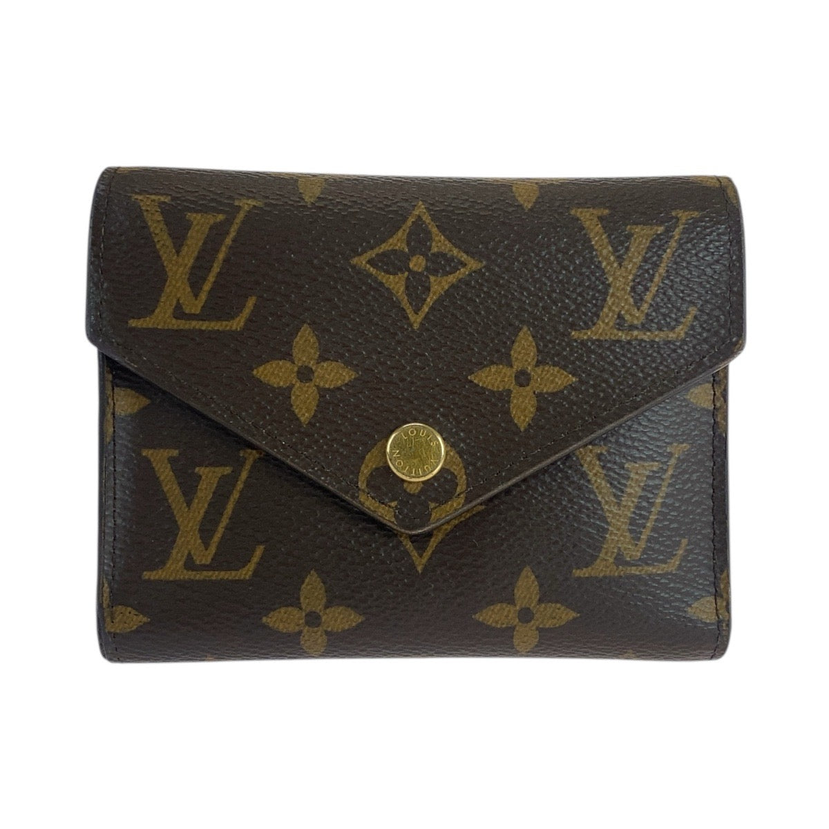 19233
LOUIS VUITTON ルイヴィトン モノグラム ポルトフォイユ ヴィクトリーヌ ブラウン ゴールド金具 PVC M62472 折財布 コンパクトウォレット レディース ABP31