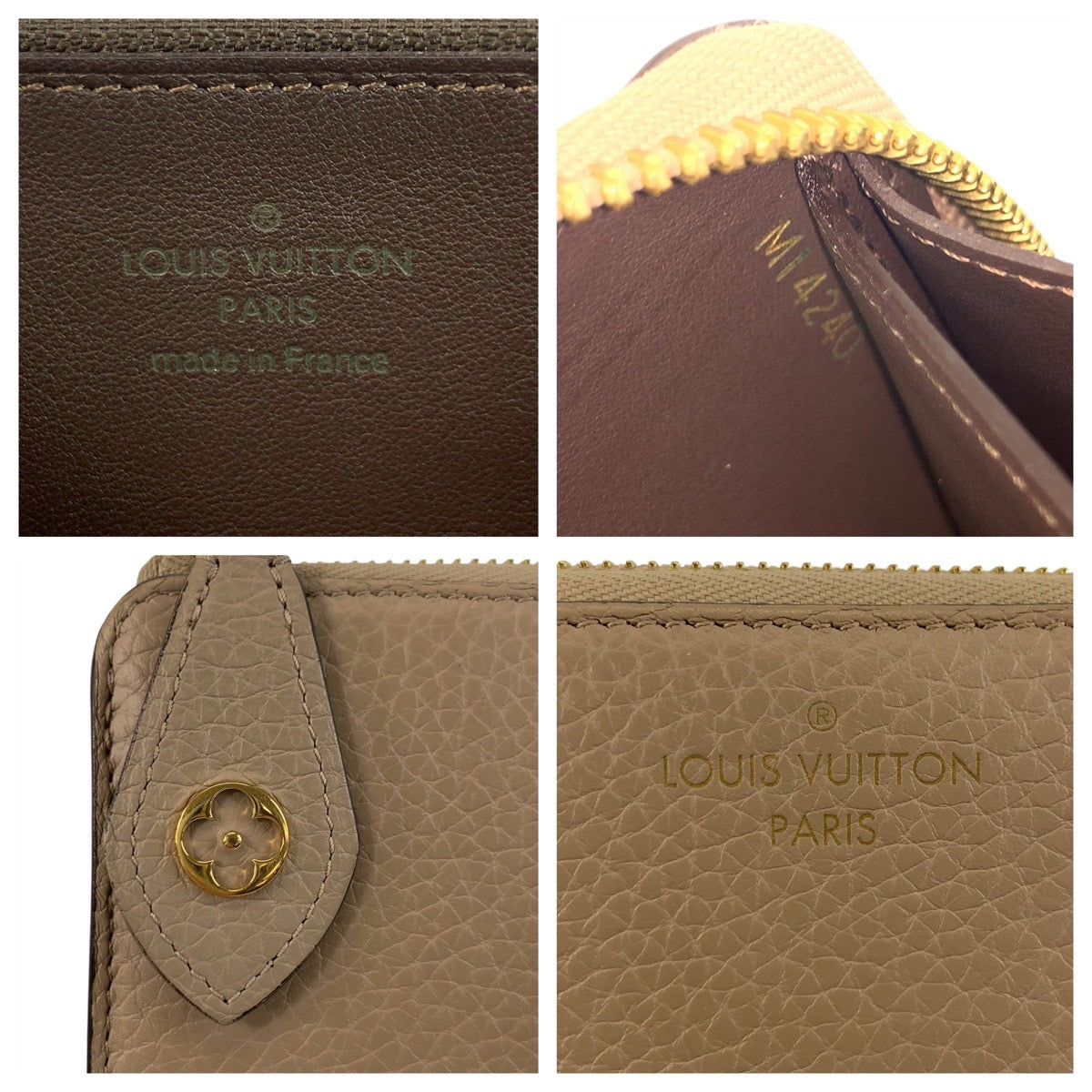 19236
LOUIS VUITTON ルイヴィトン ポルトフォイユ コメット グレージュ ゴールド金具 レザー M63104 長財布 ロングウォレット レディース A38