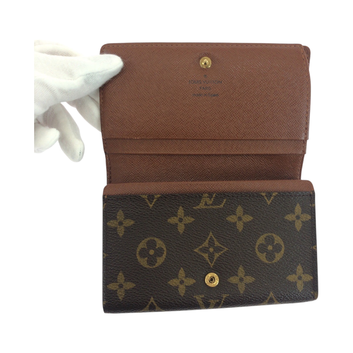 19238
LOUIS VUITTON Monogram Portefeuille Trésor Dark Brown Gold Hardware PVC M61736 Bi-fold Wallet Compact Wallet for Women AB13