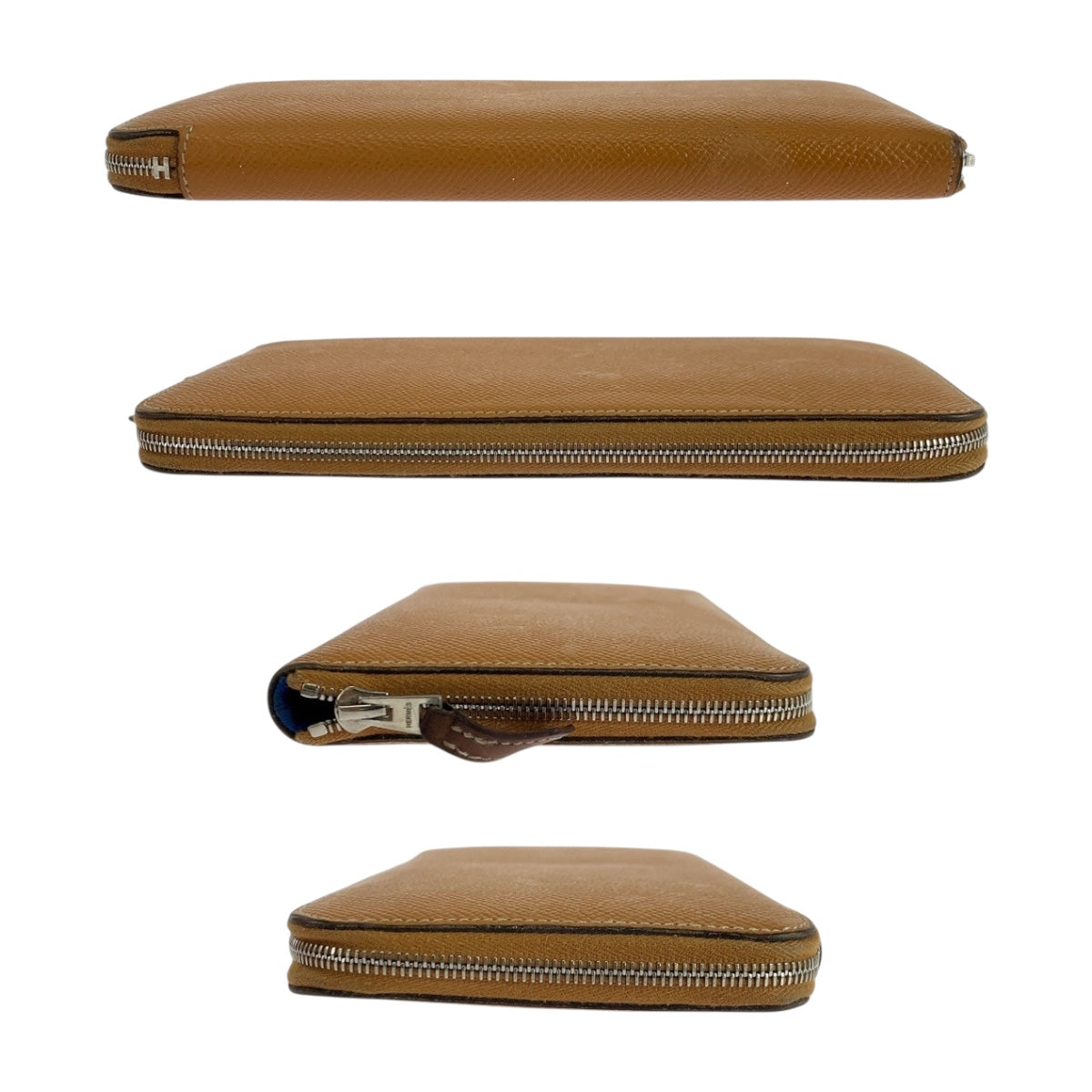 19241
HERMES エルメス アザップロング シルクイン ブラウン シルバー金具 ヴォーエプソン 長財布 ラウンドファスナー A刻印  レディース ABP38