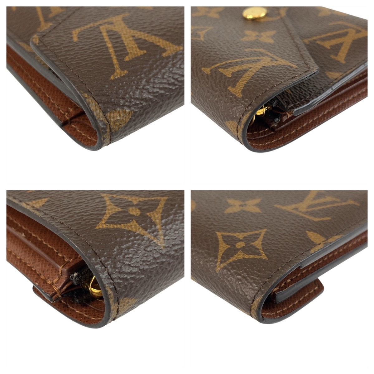 19243
LOUIS VUITTON ルイヴィトン モノグラム ポルトフォイユ ヴィクトリーヌ ブラウン ゴールド金具 PVC M62472 折財布 コンパクトウォレット  レディース A41