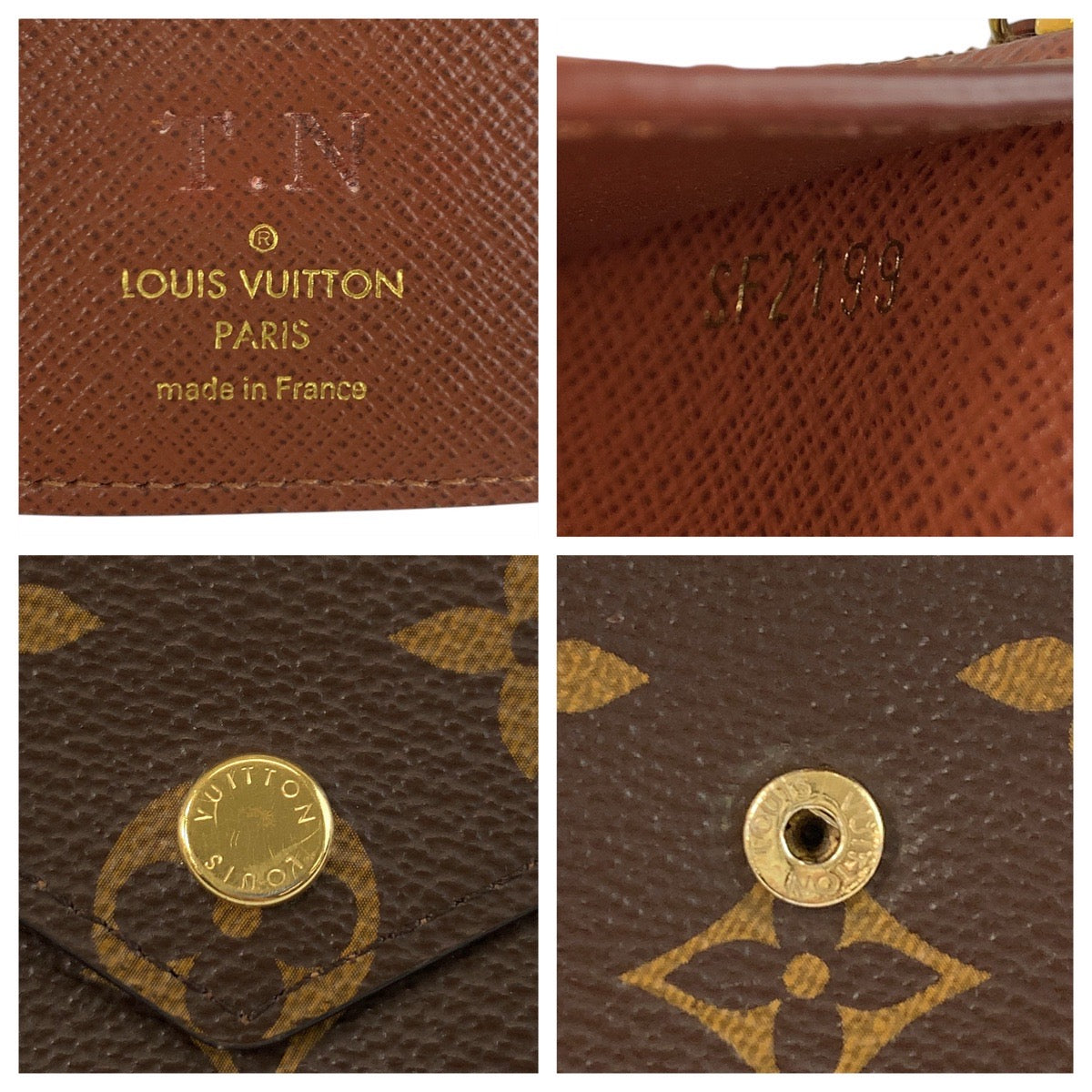 19243
LOUIS VUITTON ルイヴィトン モノグラム ポルトフォイユ ヴィクトリーヌ ブラウン ゴールド金具 PVC M62472 折財布 コンパクトウォレット  レディース A41