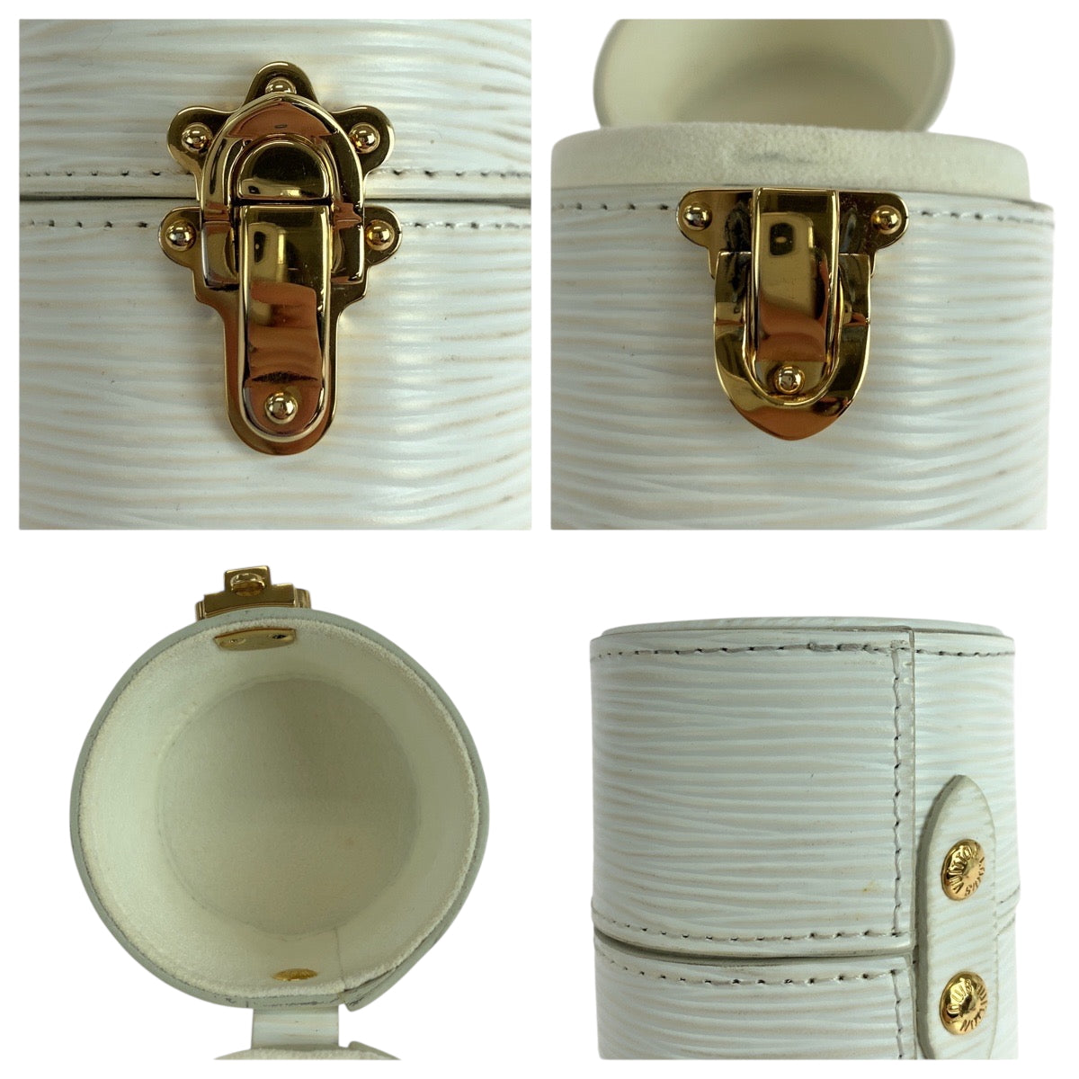 19244
LOUIS VUITTON ルイヴィトン エピ トラベルケース 100ML ホワイト ゴールド金具 エピレザー LS0151 香水ケース フレグランスケース  レディース ABP27
