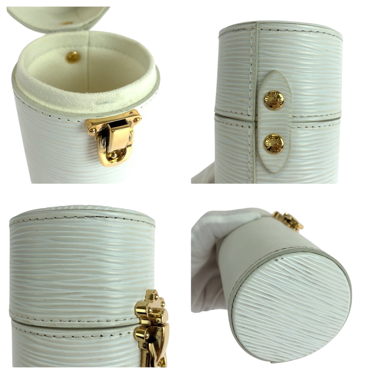 19244
LOUIS VUITTON ルイヴィトン エピ トラベルケース 100ML ホワイト ゴールド金具 エピレザー LS0151 香水ケース フレグランスケース  レディース ABP27