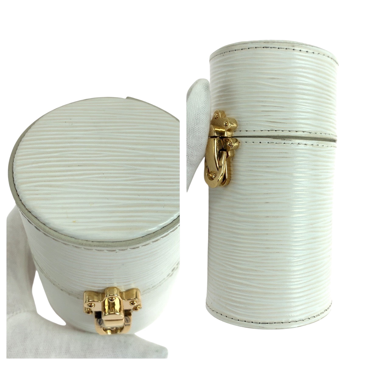 19244
LOUIS VUITTON ルイヴィトン エピ トラベルケース 100ML ホワイト ゴールド金具 エピレザー LS0151 香水ケース フレグランスケース  レディース ABP27
