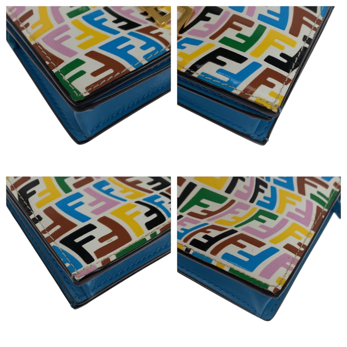 19245
FENDI フェンディ F1EXO/MLC+CYBER-BLUE+O カーフ 8M0420 AGKS 折財布 コンパクトウォレット  レディース A34