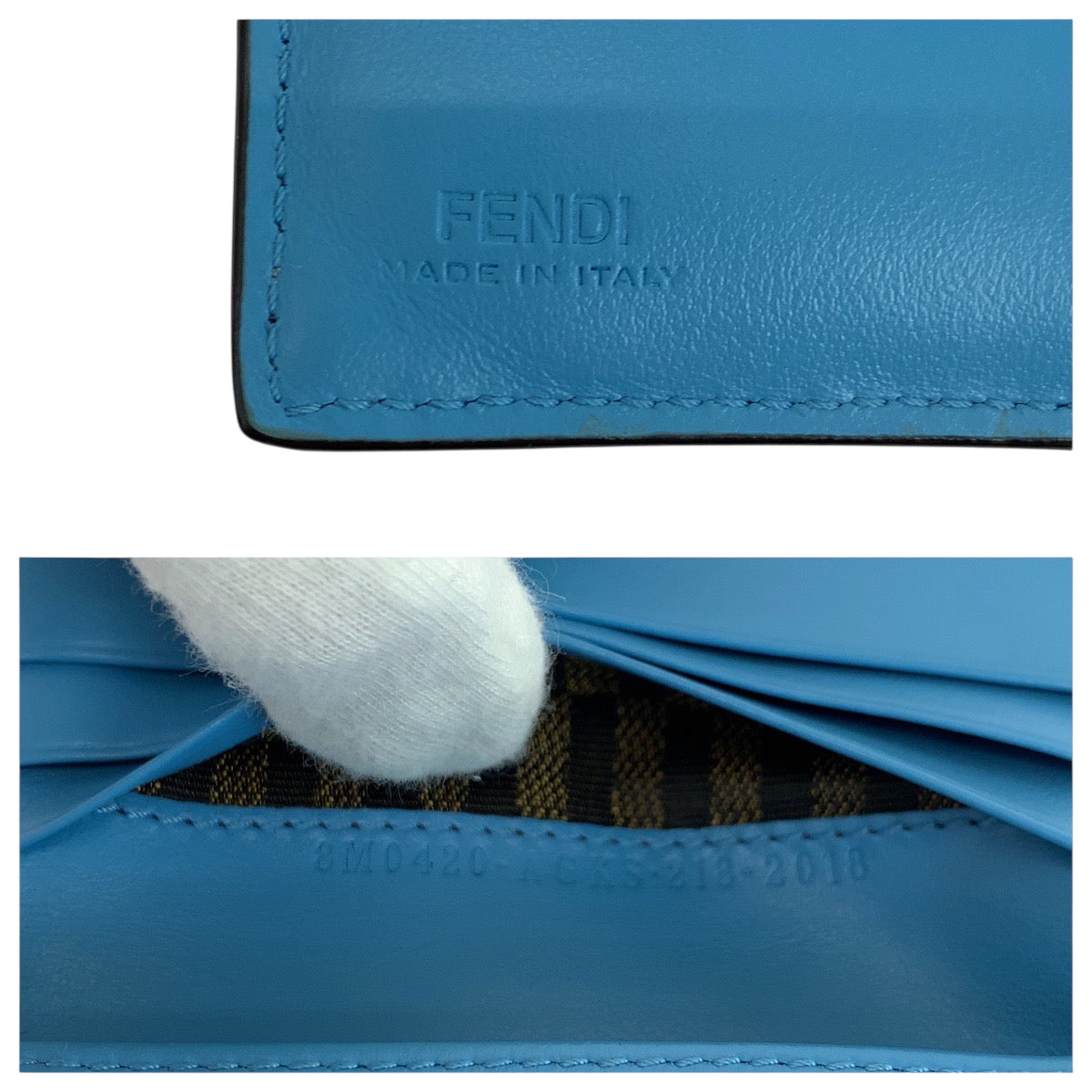 19245
FENDI フェンディ F1EXO/MLC+CYBER-BLUE+O カーフ 8M0420 AGKS 折財布 コンパクトウォレット  レディース A34