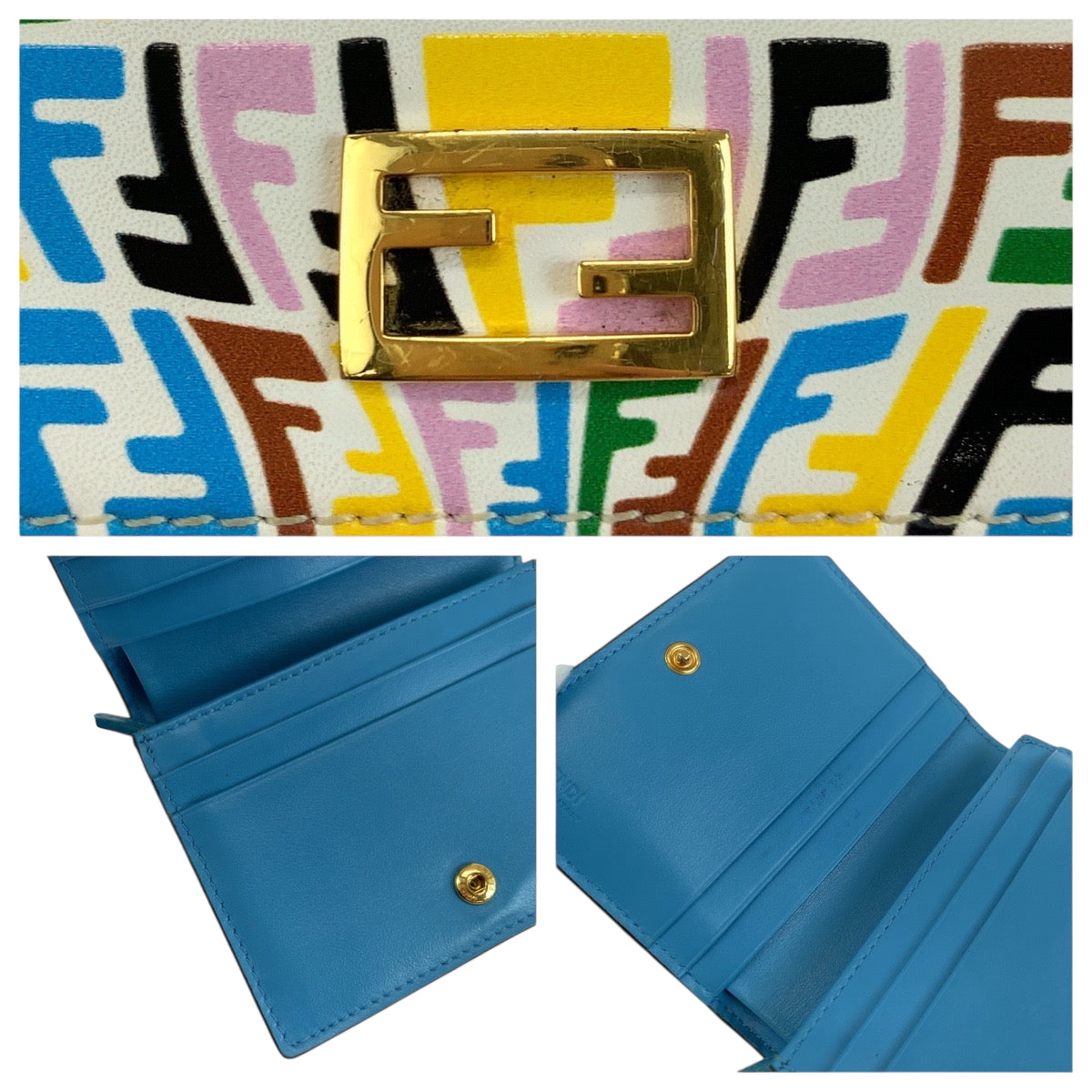19245
FENDI フェンディ F1EXO/MLC+CYBER-BLUE+O カーフ 8M0420 AGKS 折財布 コンパクトウォレット  レディース A34