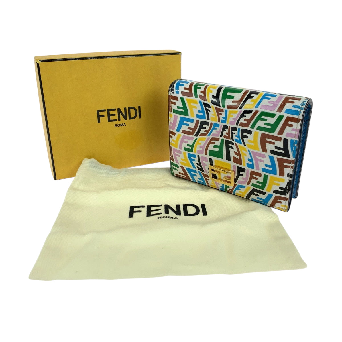 19245
FENDI フェンディ F1EXO/MLC+CYBER-BLUE+O カーフ 8M0420 AGKS 折財布 コンパクトウォレット  レディース A34