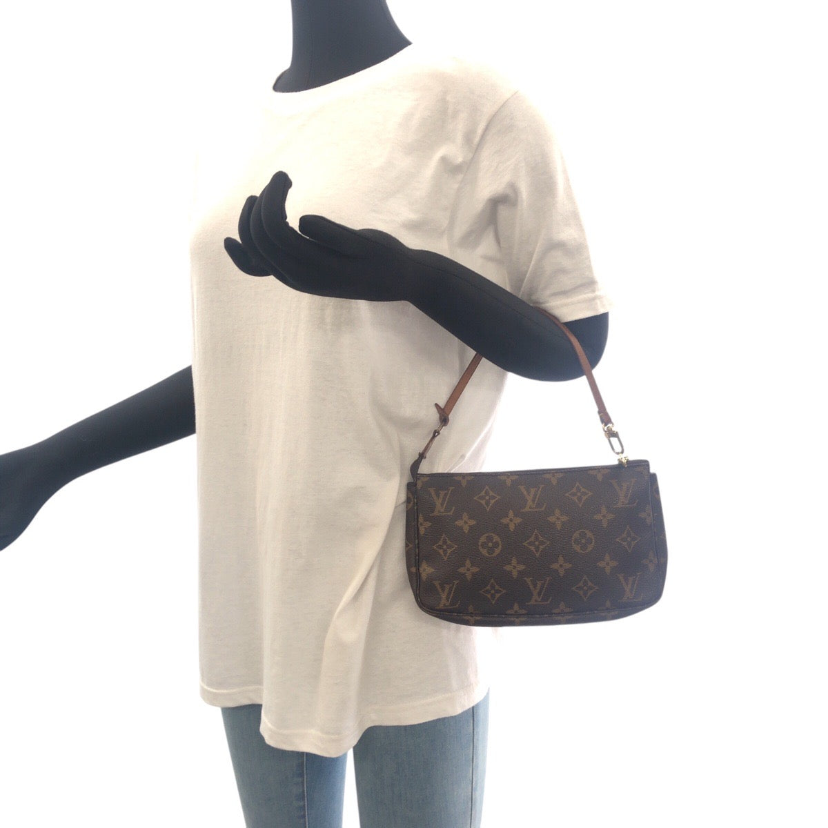 19247
LOUIS VUITTON ルイヴィトン モノグラム ポシェット アクセソワール ブラウン ゴールド金具 PVC M51980 ハンドバッグ アクセサリーポーチ レディース AB50