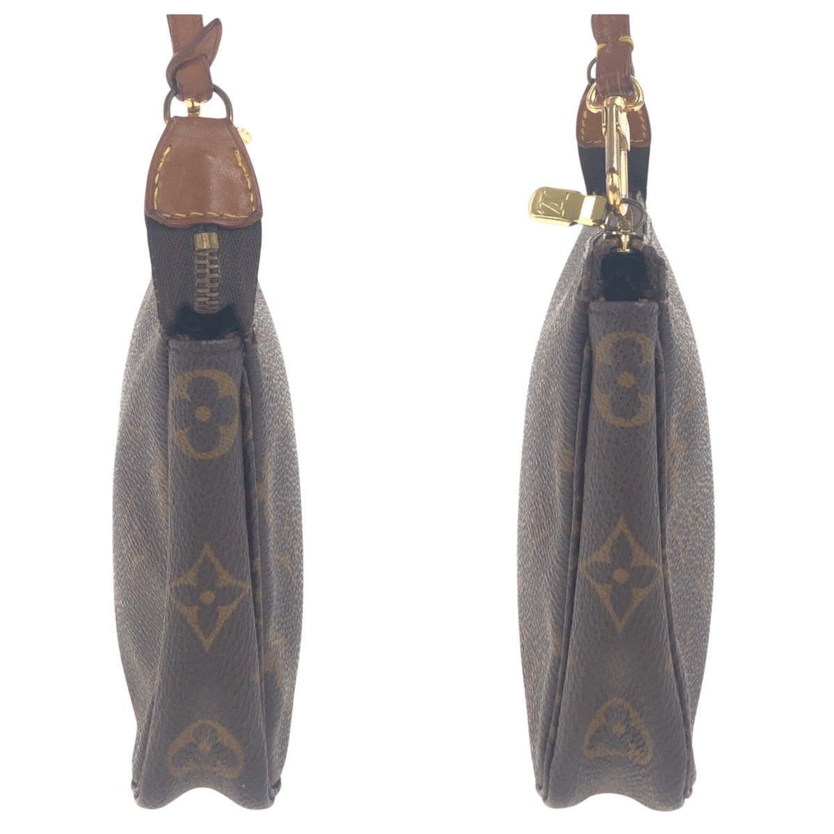 19247
LOUIS VUITTON ルイヴィトン モノグラム ポシェット アクセソワール ブラウン ゴールド金具 PVC M51980 ハンドバッグ アクセサリーポーチ レディース AB50